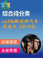 ca10b解放牌汽車變速叉（鉆19孔）的工藝規(guī)程及工藝裝備設(shè)計