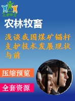 淺談我國煤礦錨桿支護技術(shù)發(fā)展現(xiàn)狀與前景