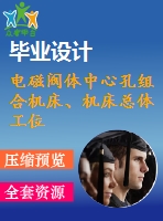 電磁閥體中心孔組合機床、機床總體工位布置和鉆、擴、鉸工位液壓系統(tǒng)設(shè)計（有cad圖）
