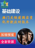 雁門(mén)關(guān)隧道圍巖變化開(kāi)挖應(yīng)對(duì)技術(shù)